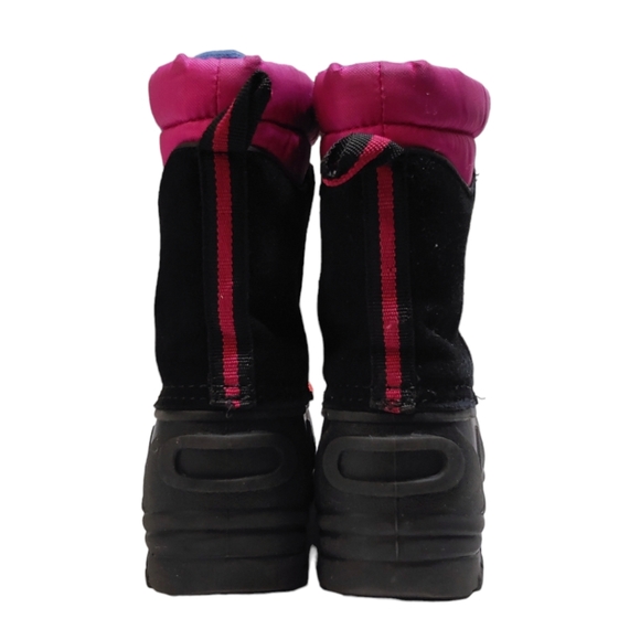 Totes Pink Black Suede Nora Winter Snow Boots Girls Youth Size 11 - Picture 6 of 9